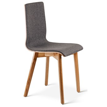 Krzesło drewniane dębowe LUKA SOFT W tkanina szara 06