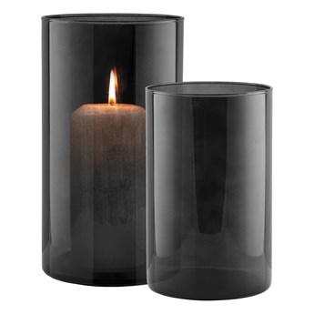 Trend Glass Zestaw czarnych wazonów cylindrów Smoky