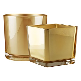 Trend Glass Zestaw wazonów, osłonek na doniczki Golden Chic