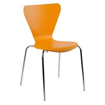 Krzesło sklejka IVO pomarańczowe, metalowa rama