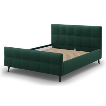 Zielone tapicerowane łóżko dwuosobowe ze stelażem 140x200 cm Gigi – Micadoni Home
