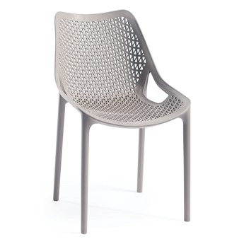 Jasnoszare plastikowe krzesło ogrodowe Bilros – Rojaplast