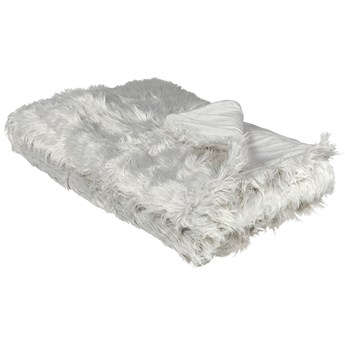 Beliani Narzuta na łóżko szara ze sztucznego futerka 150 x 200 cm włochacz