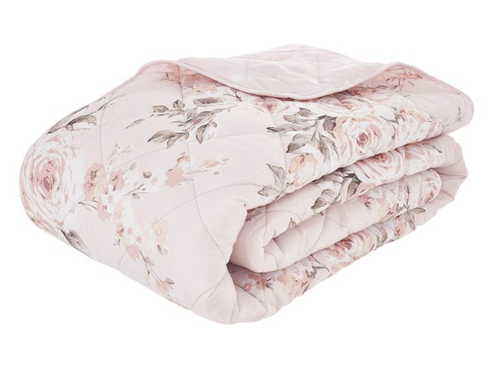 Różowa pikowana narzuta na łóżko Catherine Lansfield Canterbury Rose, 220x230 cm Poliester Wzór Pikowany