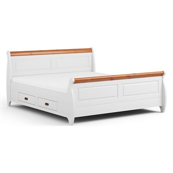 Sosnowe łóżko z drewna biala bejca Toskania 140cm