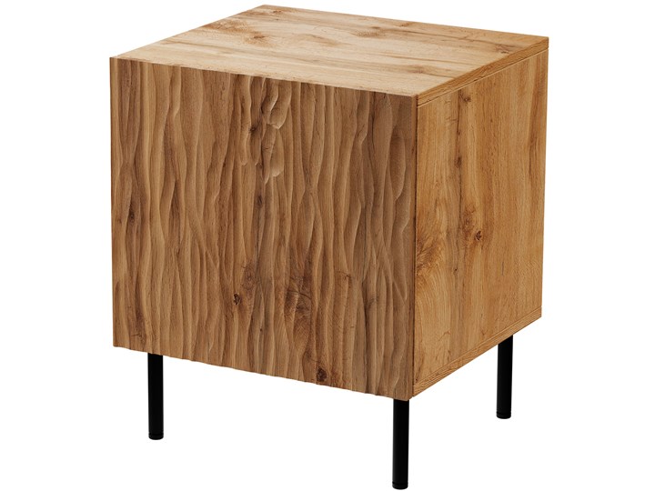 Szafki nocne JUNGLE dąb wotan 2 sztuki Drewno Płyta MDF Głębokość 41 cm Wysokość 53 cm Wysokość 54 cm Szerokość 44 cm Płyta laminowana Płyta meblowa Metal Kolor Brązowy