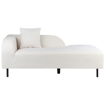 Beliani Szezlong biały leżanka z poduszką lewostronna retro minimalistyczny