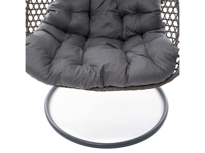 Fotel wiszący ogrodowy 2 osobowy SC-028 szary /OUTLET Styl Nowoczesny Wiszące Stal Rattan Metal Technorattan Kategoria Fotele ogrodowe