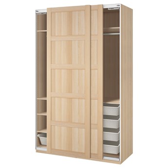 IKEA PAX / BERGSBO Kombinacja szafy, dąb bejcowany na biało/dąb bejcowany na biało, 150x66x236 cm