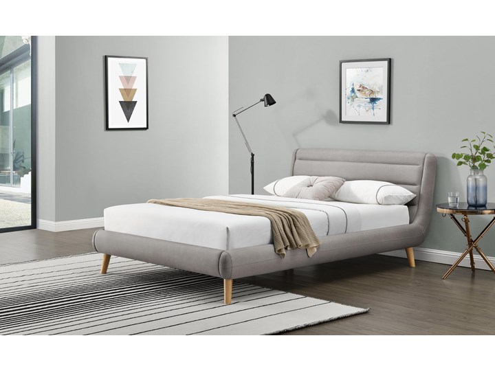 Łóżko ELANDA 140 cm jasny popiel Rozmiar materaca 140x200 cm Tkanina Drewno Kategoria Łóżka do sypialni