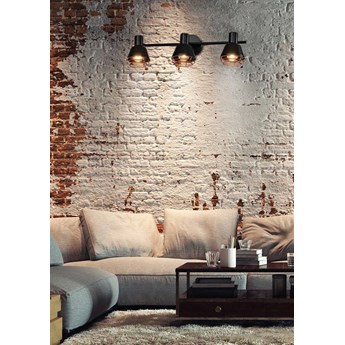 Lampa ścienna/sufitowa czarna klosz miedziany 3xE14 40W Neria 93-82572