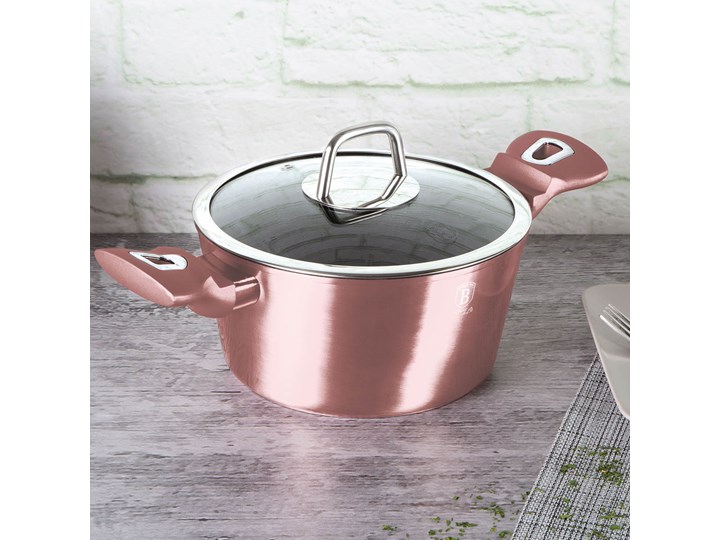 Rondel I-ROSE z pokrywką 20 cm - Homla Aluminium Kolor Różowy