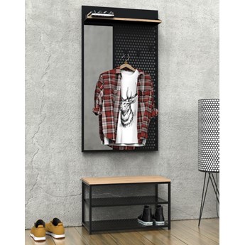 Loftowe meble do przedpokoju Loft 2L czarny/dąb wotan