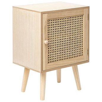 Beliani Szafka nocna jasna płyta MDF rattanowy front stolik nocny w stylu boho