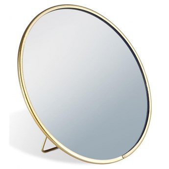 Lusterko lustro kosmetyczne do makijażu stojące metalowe złote 15 cm kod: O-569558