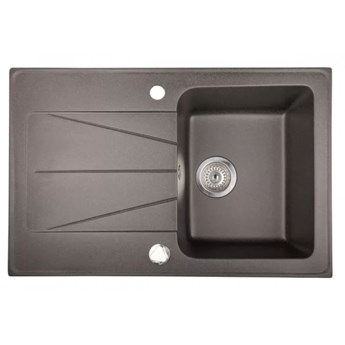 Zlewozmywak Carina czarny z ociekaczem 76,5x49,5 cm kod: 5904165160799
