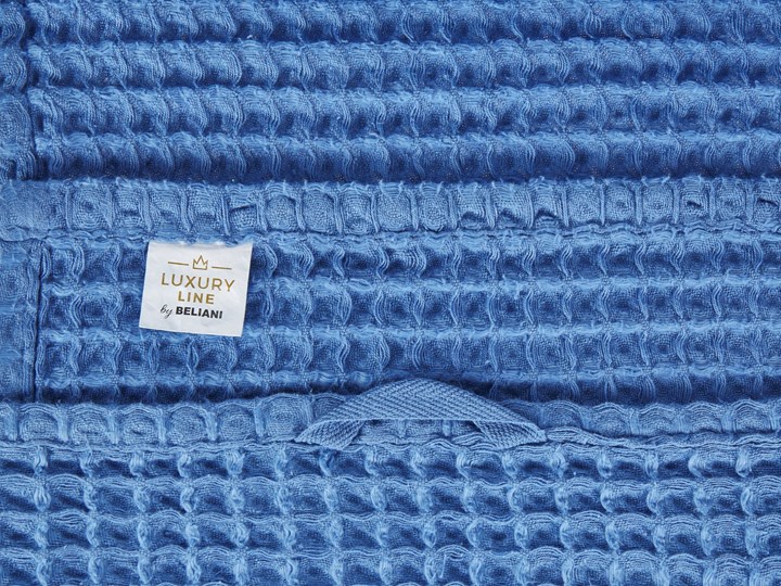 Beliani Komplet 9 ręczników niebieski bawełna zero twist ręczniki dla gości do rąk kąpielowy i mata łazienkowa Ręcznik kąpielowy Ręcznik do rąk Komplet ręczników 70x140 cm Łazienkowe