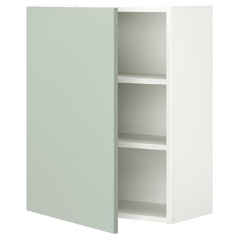 IKEA ENHET Szafka wisząca 2półki/drzwi, biały/blady szaro-zielony, 60x32x75 cm