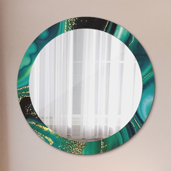 Lustro z nadrukiem dekoracyjne okrągłe Szmaragdowy marmur fi 80 cm