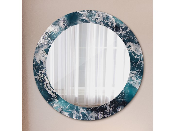 Lustro dekoracyjne okrągłe Burzliwe morze fi 60 cm Ścienne Styl Nowoczesny Pomieszczenie Sypialnia