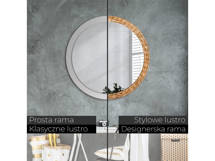 Lustro dekoracyjne okrągłe Tekstura trzciny fi 90 cm Ścienne Kategoria Lustra