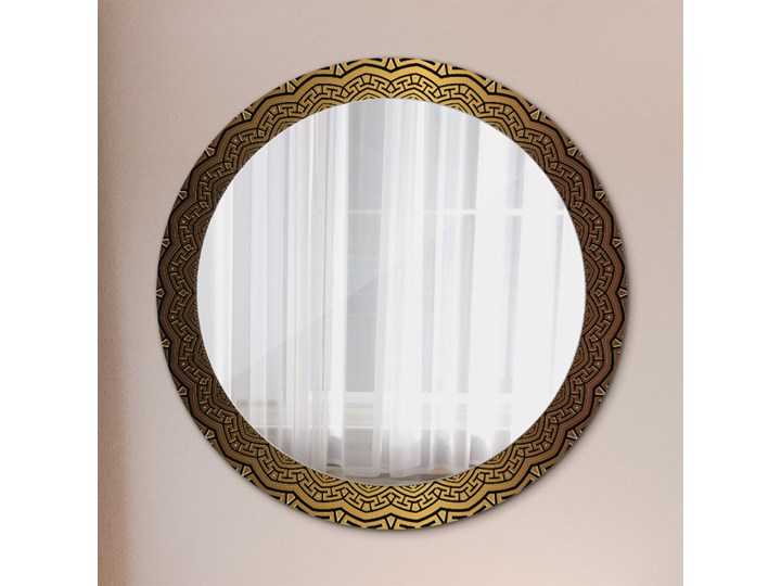 Lustro dekoracyjne okrągłe Grecki ornament fi 80 cm