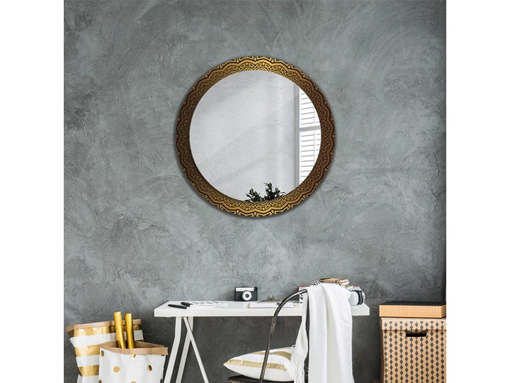 Lustro dekoracyjne okrągłe Grecki ornament fi 80 cm Styl Nowoczesny Ścienne Pomieszczenie Sypialnia