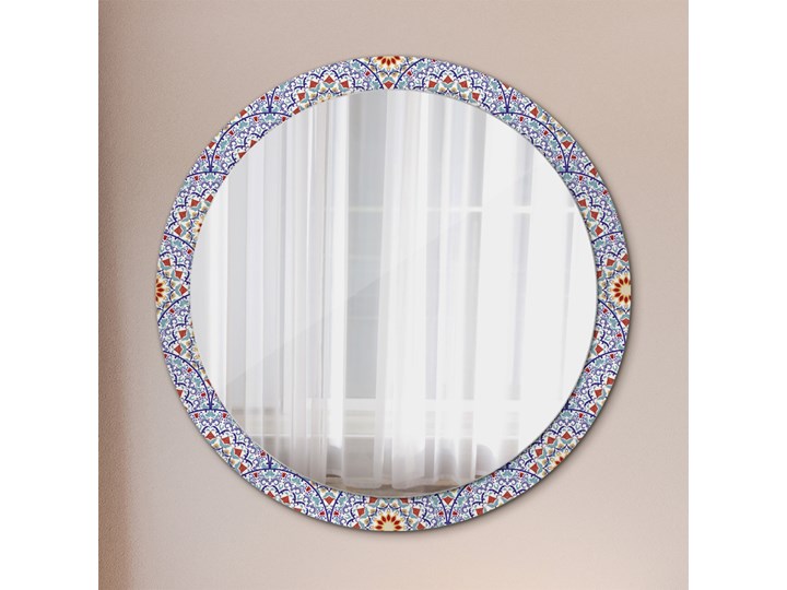 Lustro dekoracyjne okrągłe Orientalna kolorowa kompozycja fi 100 cm
