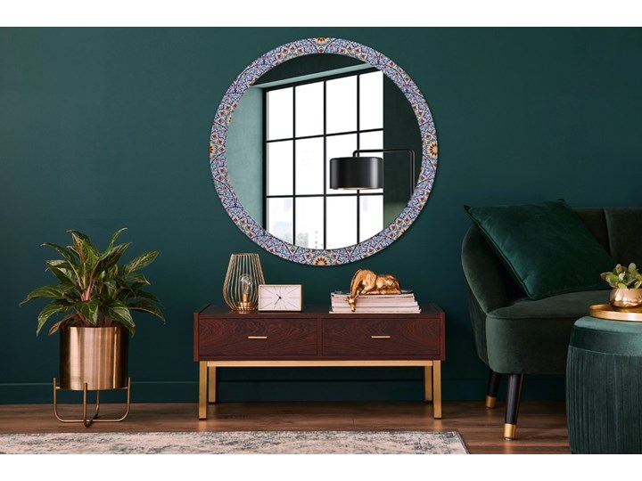 Lustro dekoracyjne okrągłe Orientalna kolorowa kompozycja fi 100 cm Ścienne Kategoria Lustra