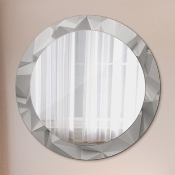 Lustro z nadrukiem okrągłe Abstrakcyjny biały kryształ fi 70 cm
