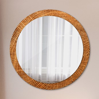 Lustro dekoracyjne okrągłe Drewno dębowe fi 90 cm