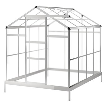 SELSEY Szklarnia ogrodowa aluminiowa poliwęglanowa 4,51 m2 czterosekcyjna z fundamentem 184x245 cm srebrna