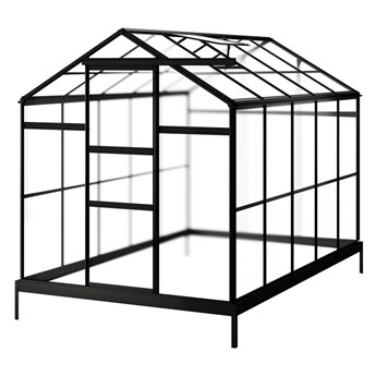 SELSEY Szklarnia ogrodowa aluminiowa poliwęglanowa 5,6 m2 pięciosekcyjna z fundamentem 184x305 cm czarna