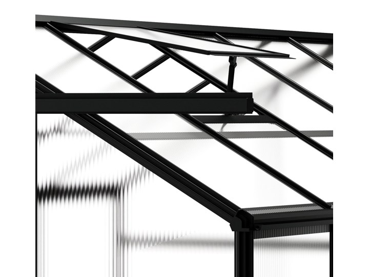 SELSEY Szklarnia ogrodowa aluminiowa poliwęglanowa 5,6 m2 pięciosekcyjna z fundamentem 184x305 cm czarna