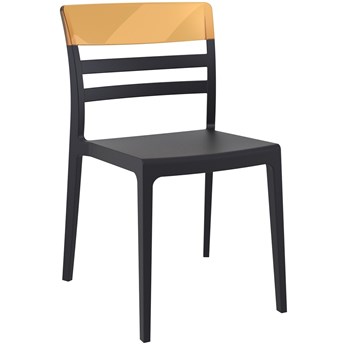Dwukolorowe krzesło Moon Black do jadalni i kawiarni