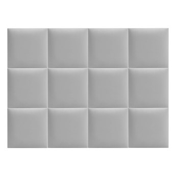Zestaw 12x Panele Tapicerowane 30x30 cm Wezgłowie Gładkie Kwadrat Jasny Szary