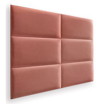 Zestaw 6x Panele Tapicerowane 60x30 cm Wezgłowie Gładkie Jasny Róż