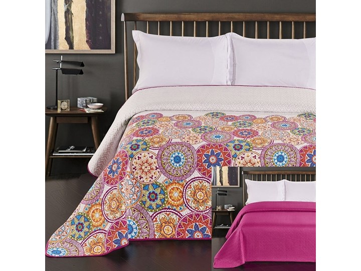 Różowa narzuta dwustronna z mikrowłókna DecoKing Bibi, 200x220 cm Poliester Mikrofibra Pomieszczenie Sypialnia