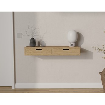 Wisząca drewniana konsola z szufladami do przedpokoju, na korytarz 90x30 cm