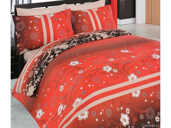 Pościel Satynowa 140x200 Allegro Red Komplety Pościeli Zdjęcia