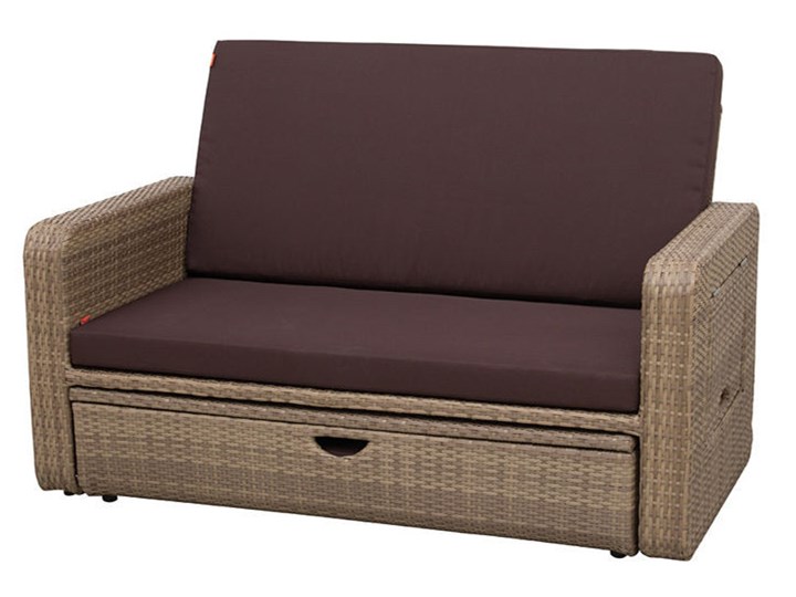 Rozkładana sofa ogrodowa BOLIVIA Brązowy Sofy ogrodowe Homebook