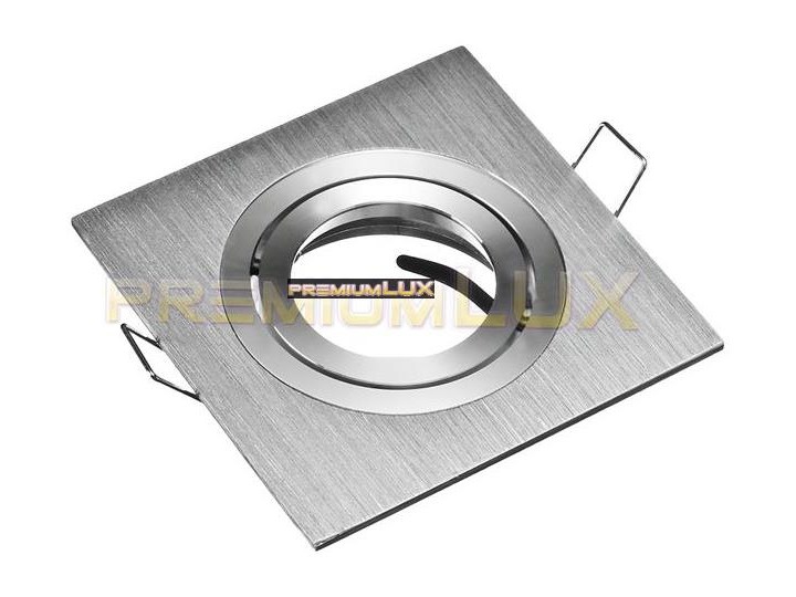 Oprawa halogenowa sufitowa JOTA K/1 kwadrat drapana aluminiowa srebrna hurtownia led Premium Lux