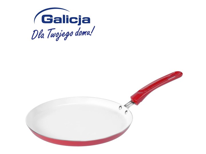 Patelnia Do Naleśników Ceramic Eco 24 Cm Czerwona Indukcja