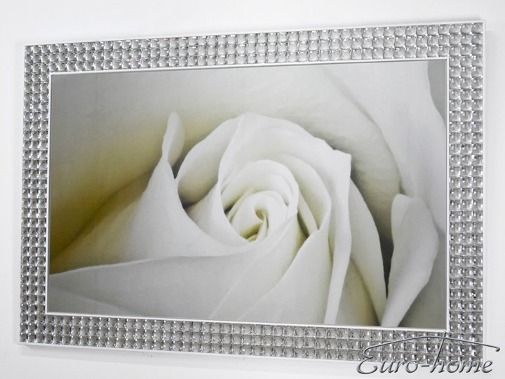 LUSTRO RAMA Z KRYSZTAŁKÓW LW-2031 80x120cm Prostokątne Lustro z ramą Ścienne Pomieszczenie Salon
