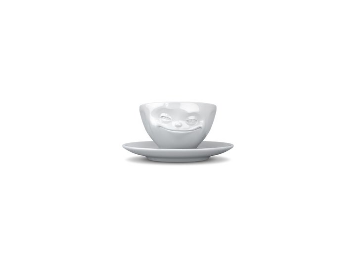 Biała porcelanowa uśmiechnięta filiżanka 58products, 200 ml