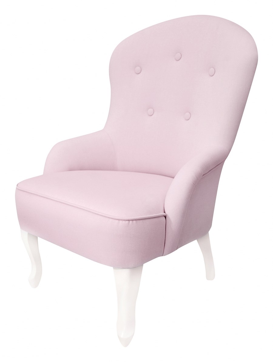 Fotel różowy z guzikami - Foteliki dziecięce - zdjęcia, pomysły
