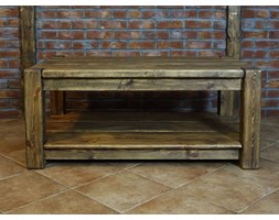 Ława sosnowa Rustyk 1 Drewno Wysokość 50 cm Metal Styl skandynawski Kształt blatu Prostokątne