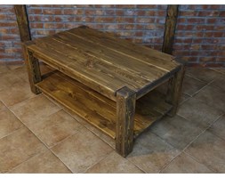 Ława sosnowa Rustyk 1 Drewno Wysokość 50 cm Metal Styl skandynawski Kształt blatu Prostokątne