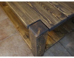 Ława sosnowa Rustyk 1 Drewno Wysokość 50 cm Metal Styl skandynawski Kształt blatu Prostokątne