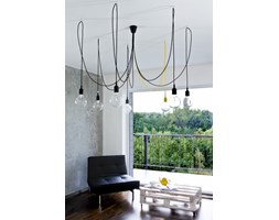 Żyrandol kolorowe kable w oplocie żółtym imindesign Styl Glamour Metal Styl nowoczesny